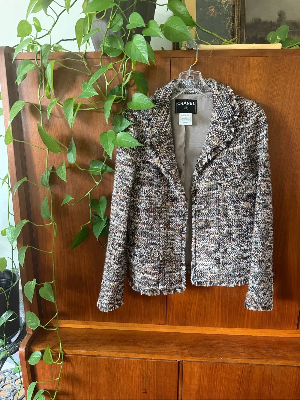 CHANEL Multicolor Tweed Jacket - Women's Classic Frayed Hem